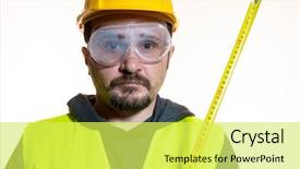  Presentation with start construction - Slides enhanced with odd jobs - man who wants to do background and a yellow colored foreground