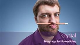  Presentation with nose - Amazing slide set having odd jobs - strange man holds pencil backdrop and a violet colored foreground