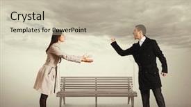  Presentation with black couple having fun - Audience pleasing slide deck consisting of near the flight information board backdrop and a gray colored foreground