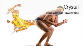  Presentation with fire - Slide deck featuring odd man - naked freak farts by fire background and a white colored foreground