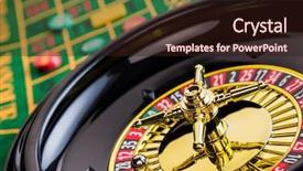  Presentation with profit loss - Slides with odd numbers - cylinder of a roulette gambling background and a wine colored foreground