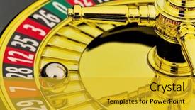  Presentation with cylinder - Presentation theme enhanced with odd numbers - cylinder of a roulette gambling background and a gold colored foreground