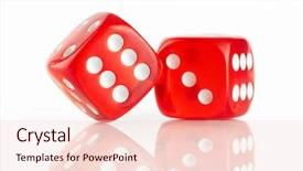  Presentation with blue and red dice - Amazing slide deck having odd numbers - red and white dices backdrop and a lemonade colored foreground