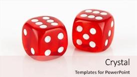  Presentation with blue and red dice - Audience pleasing slide set consisting of odd numbers - red and white dices backdrop and a lemonade colored foreground