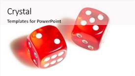  Presentation with blue and red dice - Amazing PPT theme having odd numbers - red and white dices backdrop and a sky blue colored foreground
