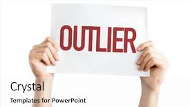  Presentation with white - Theme enhanced with oddball - outlier placard isolated on white background and a white colored foreground