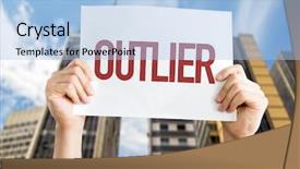  Presentation with urban farming project - Theme having oddball - outlier placard with urban background background and a light blue colored foreground