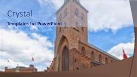  Presentation with town hall - Presentation consisting of odense-domkirke-st-canute-s background and a light blue colored foreground