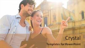  Presentation with city church - Colorful slide set enhanced with odeon church with city map backdrop and a coral colored foreground