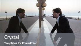  Presentation with port - Slides with odessa - businessman in port in suit background and a gray colored foreground