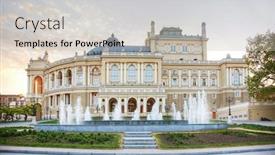  Presentation with opera - Slide deck with odessa-theater-of-opera background and a soft green colored foreground