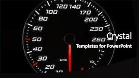  Presentation with instrument - Colorful slides enhanced with odometer - car instrument panel dashboard closeup backdrop and a black colored foreground
