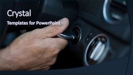  Presentation with medical robot hand and person - PPT theme featuring odometer - cropped hand of person starting background and a wine colored foreground