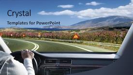  Presentation with greek - Colorful PPT layouts enhanced with odometer - greek landschaft a mountain road backdrop and a teal colored foreground