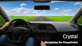  Presentation with driving road - Slide deck enhanced with odometer - man inside the car is background and a black colored foreground