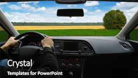  Presentation with driving road - Theme enhanced with odometer - man inside the car is background and a  colored foreground