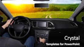  Presentation with sleepy yawning man driving car - Slides enhanced with odometer - man inside the car is background and a black colored foreground