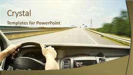  Presentation with asphalt road - Beautiful slides featuring reynisdrangar rock formations at black reynisfjara beach iceland backdrop and a gray colored foreground