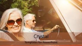  Presentation with old car - Beautiful PPT layouts featuring odometer - old couple in a car backdrop and a red colored foreground