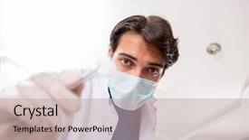  Presentation with teeth - Presentation theme featuring odontology - concept of treating teeth background and a mint green colored foreground