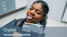  Presentation with dental - Cool new presentation theme with odontology - dentist choosing the shade backdrop and a ocean colored foreground