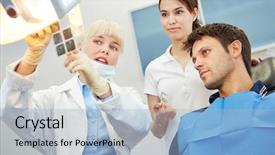  Presentation with odontology - Slide deck featuring vacation concept aircraft on advertising background and a navy blue colored foreground.