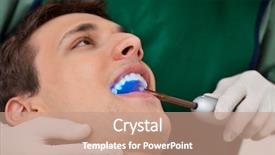  Presentation with odontology - Audience pleasing slide deck consisting of odontology - patient having dental checkup backdrop and a coral colored foreground