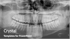  Presentation with odontology - PPT layouts with odontology - teeth panoramic x-ray background and a gray colored foreground