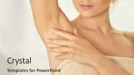  Presentation with home - Audience pleasing presentation theme consisting of toiletry - beautiful young woman after shower backdrop and a lemonade colored foreground