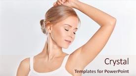  Presentation with odor - Slides consisting of odor - beautiful young woman on light background and a lemonade colored foreground