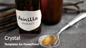  Presentation with spoon - Audience pleasing slides consisting of odour - spoon and bottle with aromatic backdrop and a dark gray colored foreground