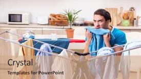  Presentation with clothing - Audience pleasing presentation consisting of odour - young man husband doing clothing backdrop and a coral colored foreground
