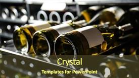  Presentation with wine store - PPT theme consisting of wine on shelf at store background and a tawny brown colored foreground