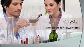  Presentation with laboratory animals - PPT theme with couple in a wine laboratory background and a coral colored foreground
