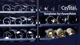  Presentation with wine tasting - PPT layouts featuring shelving with wine bottles background and a  colored foreground