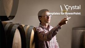  Presentation with wine tasting - Presentation theme enhanced with white wine during wine tasting background and a violet colored foreground