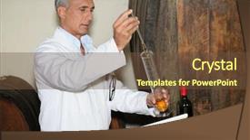  Presentation with testing - PPT theme consisting of wine testing background and a tawny brown colored foreground