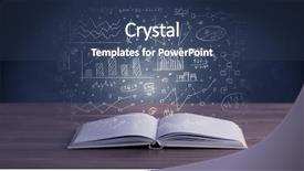  Presentation with open-book - Amazing PPT theme having of an open book backdrop and a ocean colored foreground