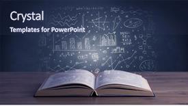  Presentation with open book - PPT layouts featuring of an open book background and a ocean colored foreground