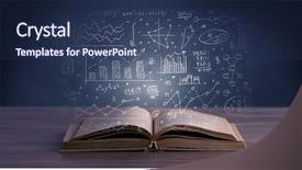  Presentation with open book - Cool new PPT theme with of an open book backdrop and a ocean colored foreground