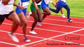  Presentation with track field - PPT theme having of-focus-motion-blurred-image background and a red colored foreground