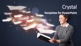  Presentation with magic book - Audience pleasing presentation design consisting of of the book magic backdrop and a tawny brown colored foreground