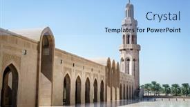  Presentation with gallery - Cool new PPT theme with of-the-minarets backdrop and a light blue colored foreground