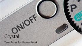  Presentation with military security camera monitoring - Theme consisting of oversight - off button of digital camera background and a light gray colored foreground