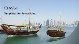  Presentation with qatar - Colorful theme enhanced with off museum park doha qatar backdrop and a light blue colored foreground