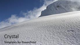  Presentation with powder - Slide set with off-piste-ski-slope background and a light gray colored foreground