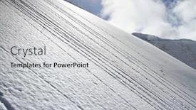  Presentation with powder - Audience pleasing presentation design consisting of off-piste-ski-slope backdrop and a light gray colored foreground