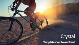  Presentation with cycling - Presentation enhanced with off road - man cycling in the desert background and a tawny brown colored foreground