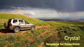  Presentation with suv - Presentation consisting of off road in an suv background and a tawny brown colored foreground