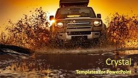  Presentation with expedition - Slide set consisting of off-road-tourist-car-rides background and a tawny brown colored foreground